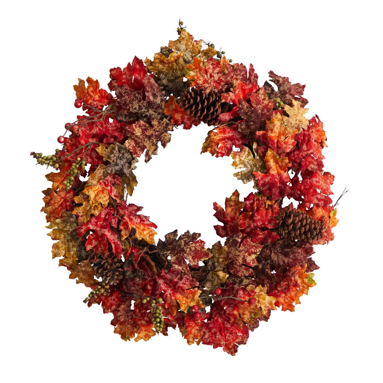 24" Maple, Berries & Pinecone Fall Wreath